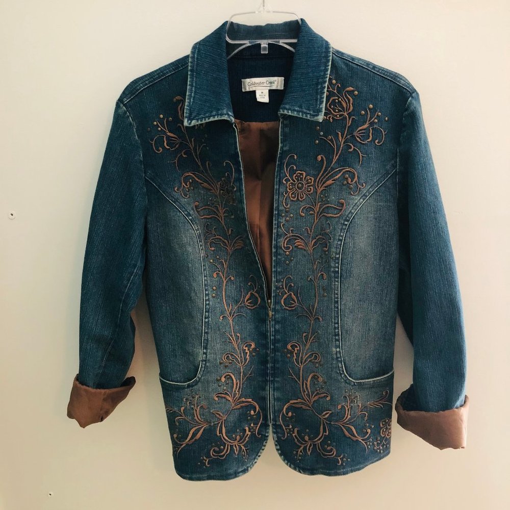 Medium Coldwater Creek Detailed Denim Jacket